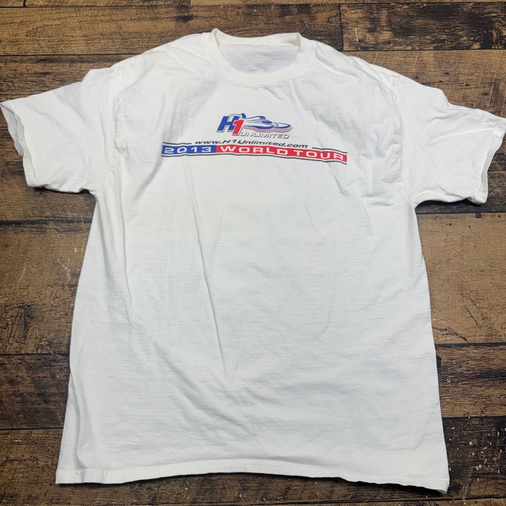 H1 Unlimited 2013 World Tour T Shirt Mens‎ Large White Graphic Tee